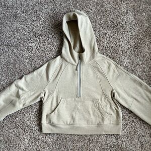 Lululemon Tan Hoodie quarter zip scuba